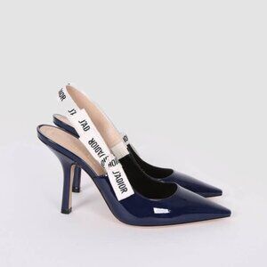 J'Adior Slingback Pump Black Patent Calfskin size 37.5